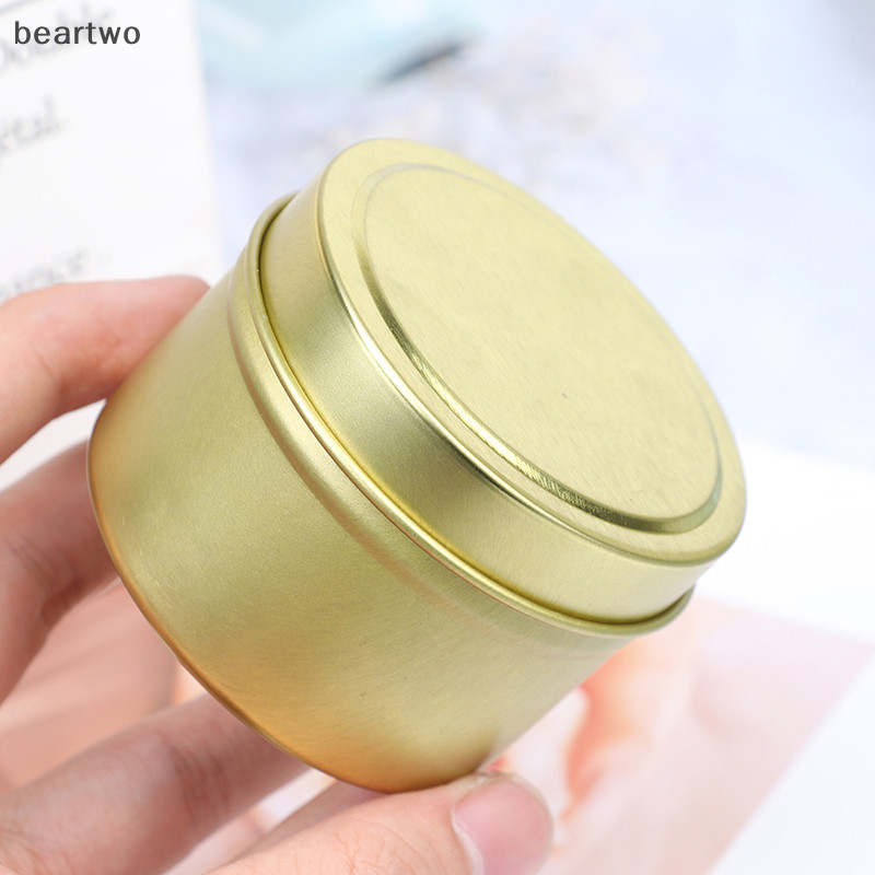 < Beartwo > Lọ tròn DIY 4Oz Nhôm thiếc có nắp Hộp đựng mẫu mỹ phẩm sắp xếp lưu trữ Đẹp