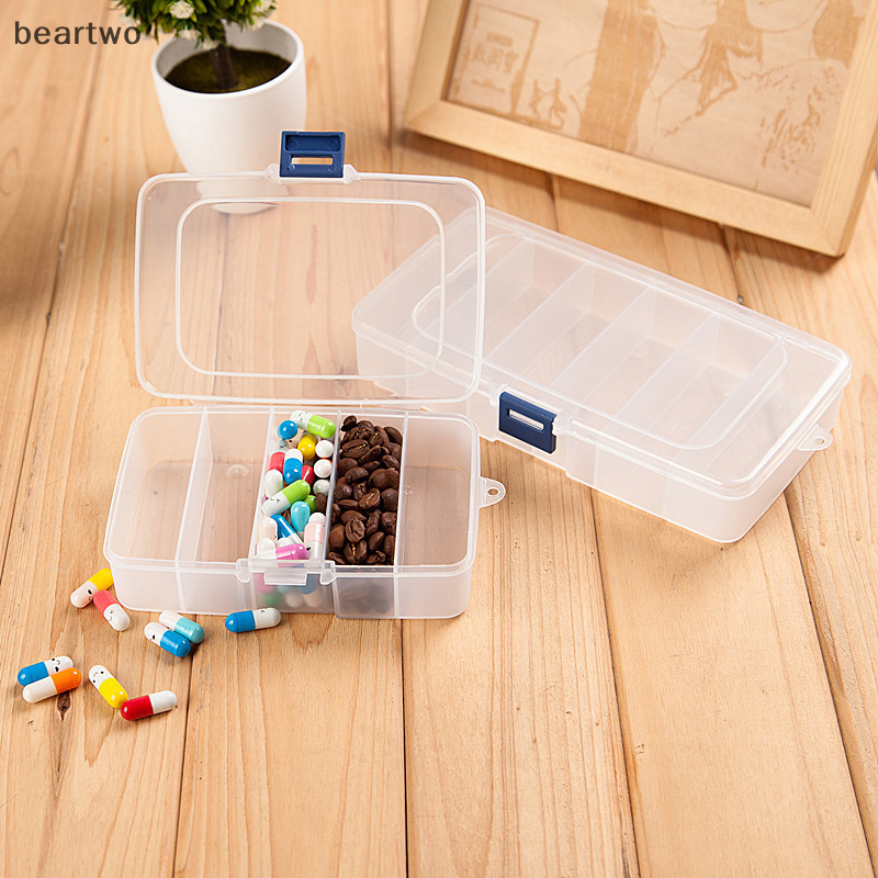 < Beartwo > Kẹp tóc bằng nhựa di động 5 / 6 lưới trong suốt Hộp lưu trữ trang sức Phụ kiện tổ chức Đồ dùng du lịch gia đình có khả năng chống bụi Đẹp