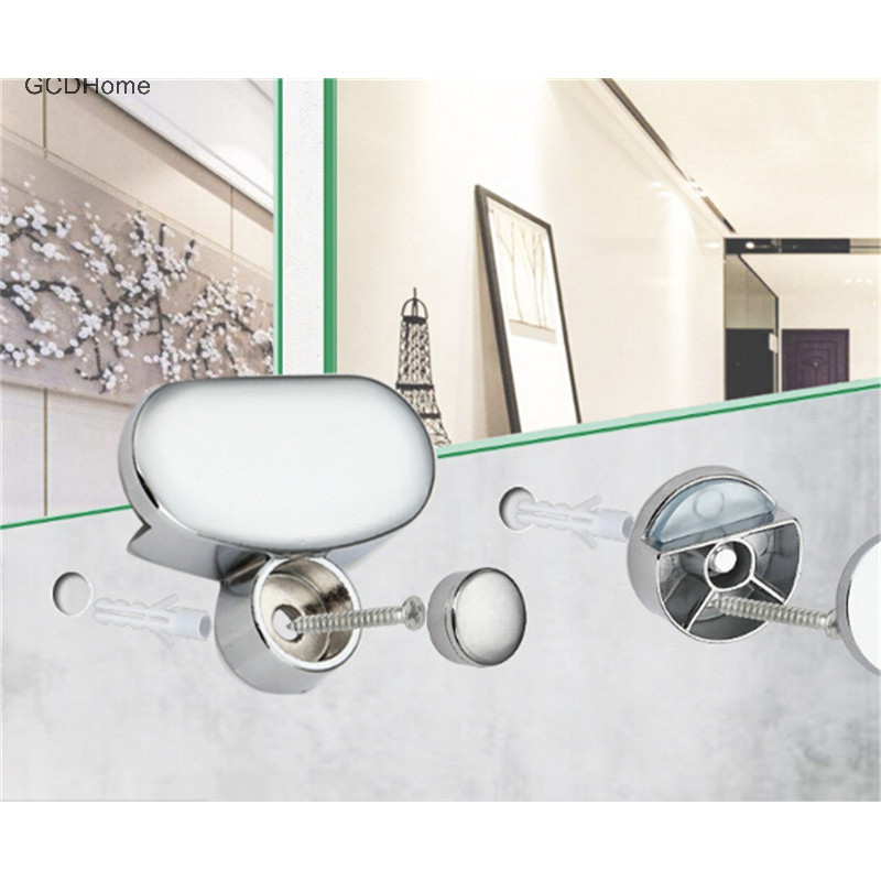 Gcdhome Phòng Tắm Gương Kính Phụ Kiện Cố Định Quảng Cáo Tấm Thủy Tinh Cố Định Kẹp Nóng