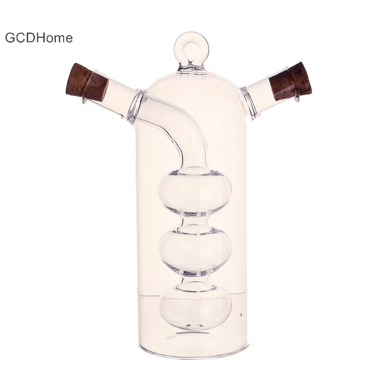 Gcdhome 1 2 Trong 1 Chai Hai Lớp Nước Sốt Dầu gar Chai Thủy Tinh Gia Vị Kín Nhà Bếp Bảo Quản Chai Lọ Dụng Cụ Nhà Bếp HOT
