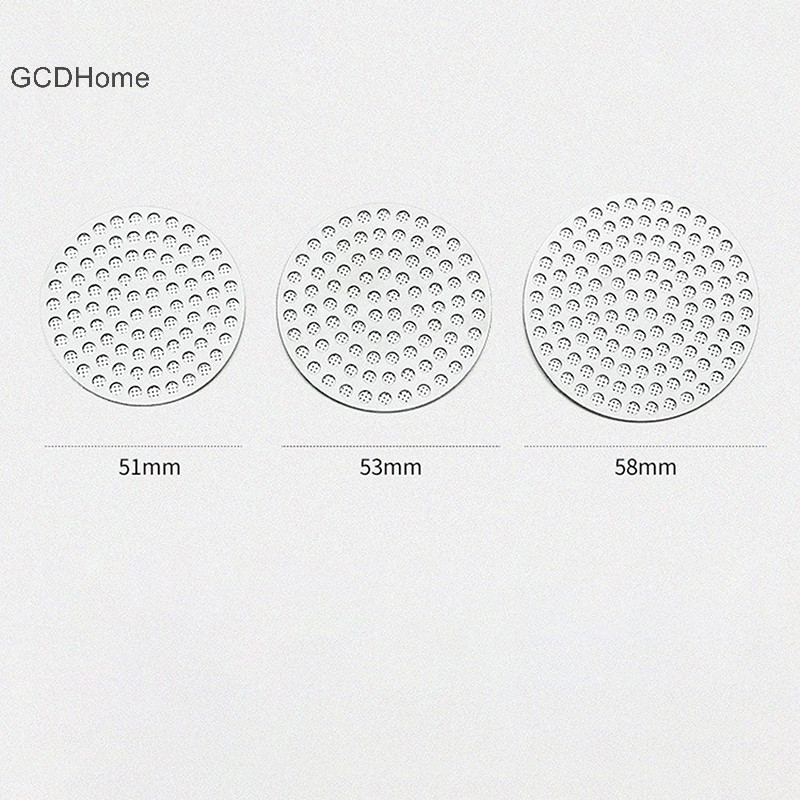 Gcdhome 51 / 53 / 5mm Nhà bếp bằng thép không gỉ Puck Màn hình lọc mịn hai lớp cho Portafter Espresso Phụ kiện HOT