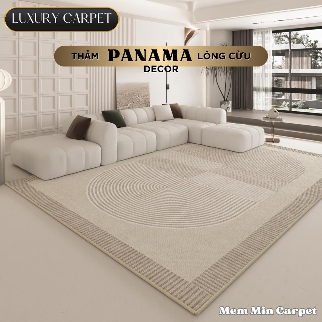(TH26) Thảm Panama Lông Cừu Cao Cấp Chất Liệu Lông Cừu Siêu Mềm Mịn Mướt, Thiết Kế Sang Trọng, Hiện Đại 26- Memmincarpet