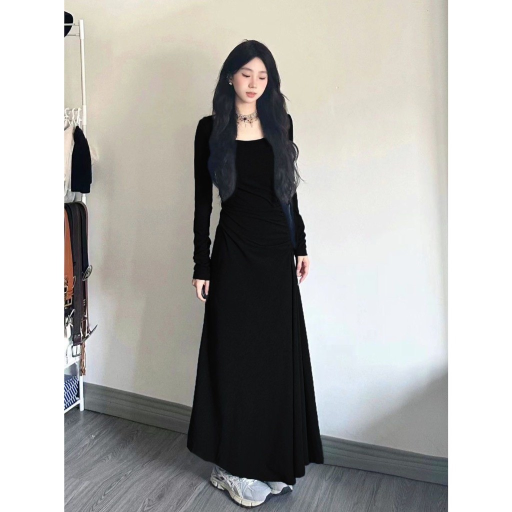 Đầm váy dáng dài ôm body xòe chữ A chất liệu co giãn hàng QCCC xu hướng hottrend BA SP70