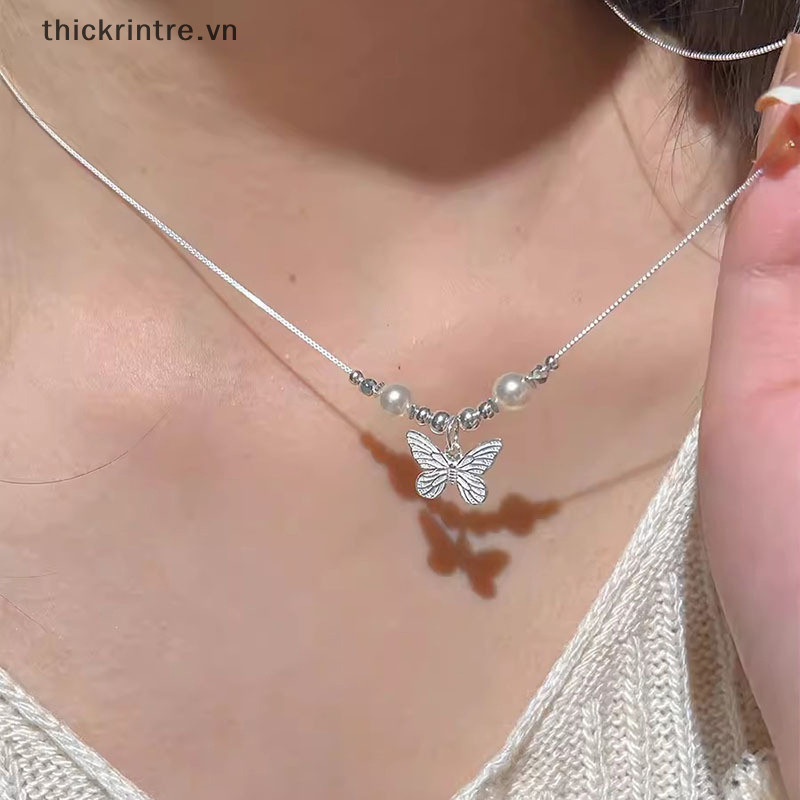 THI Thời Trang Ngọc Trai Đơn Giản Đính Hạt Vòng Cổ Nữ Bé Gái Thanh Lịch Tinh Tế Xương Đòn Dây Chuyền Phụ Kiện Trang Sức Quà Tặng VN