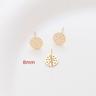 Vàng Thật Mạ Màu Bảo Quản Vàng 18k Bông Tai Phẳng DIY Handmade Trang Sức Miếng Dán Bông Tai Phụ Kiện Vật Liệu
