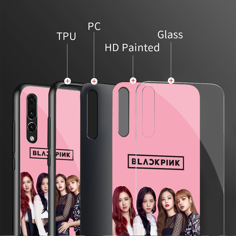 Ốp Điện Thoại Kính Cường Lực BLACKPINK Kpop Cho IPhone 15 14 13 12 11 Pro XS Max Plus Mini X XR 8 7 6s SE2 / 3