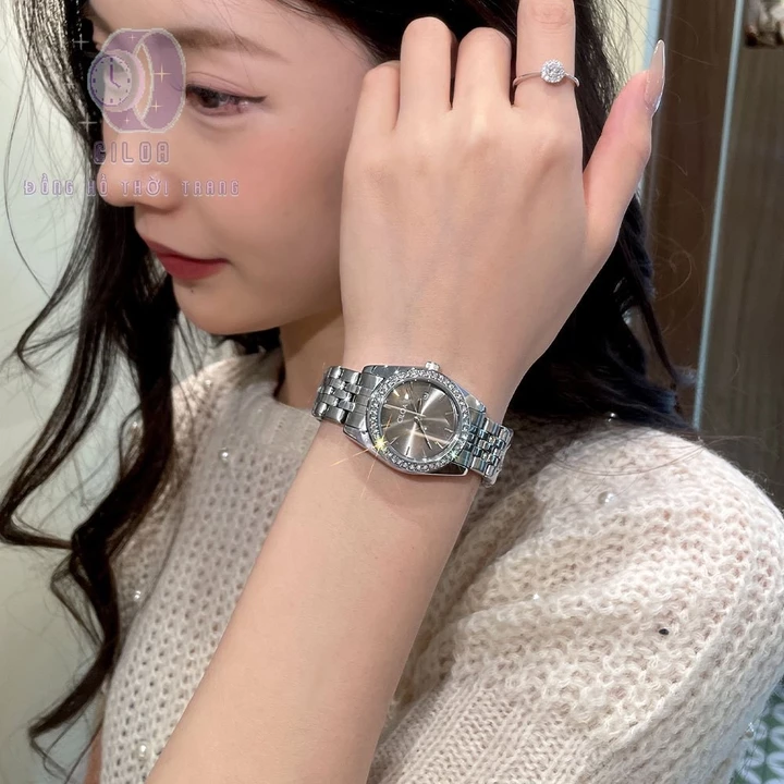 CILOA đồng hồ nữ đồng hồ đôi đồng hồ đính đá đồng hồ dây thép đồng hồ nam nữ đồng hồ quartz đồnghồ nữ chống nước-602