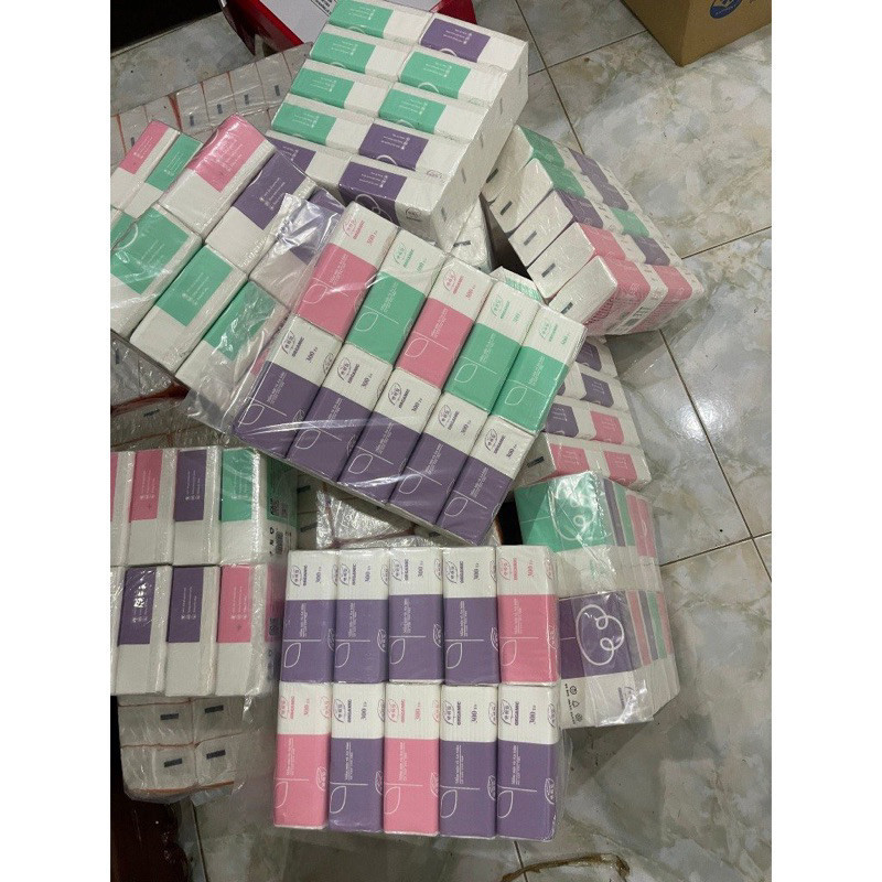 [Combo 10 gói] Khăn giấy ăn rút lụa cao cấp organic 300 tờ 3 lớp mềm mịn [SHOP RẺ HN]