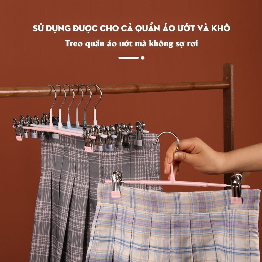 Combo 10 móc kẹp quần áo chất liệu thép không gỉ chống trơn trượt,  móc kẹp quần, tất vớ, siêu tiện lợi