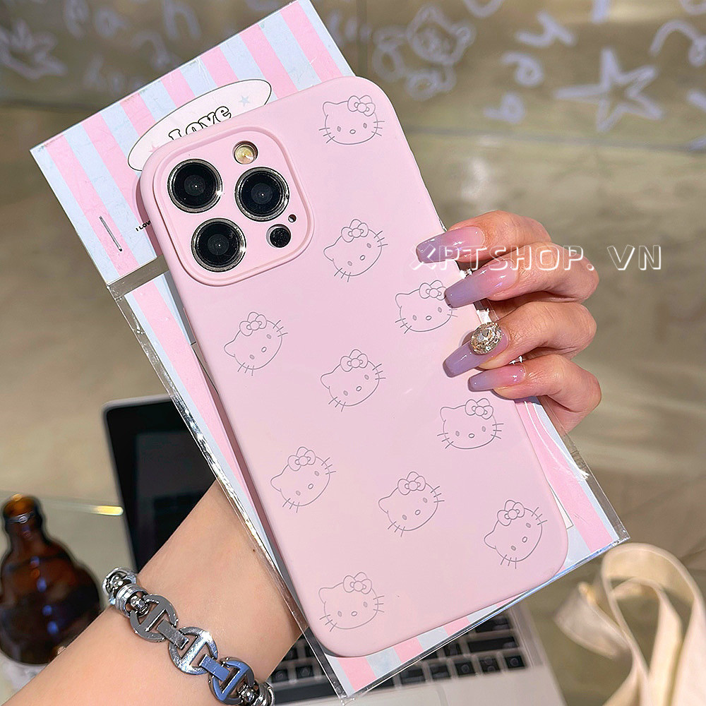 Ốp điện thoại silicon lỏng toàn màn hình Cat Avatar cho iPhone 15ProMax 15 Pro 15 14 13 12ProMax 11 Bảo hiểm toàn diện Vỏ Acrylic bảo vệ chống sốc
