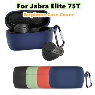 [imamura] Dành cho Ốp lưng Jabra Elite 75T dòng màu trơn Vỏ tai nghe silicon mềm