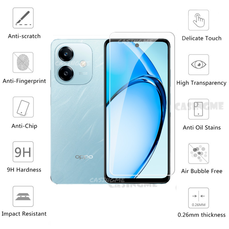 Oppo A3x 2024 kính cường lực full cover cho Oppo A3x 4G/5G, bảo vệ màn hình trước sau, kèm kính camera sau