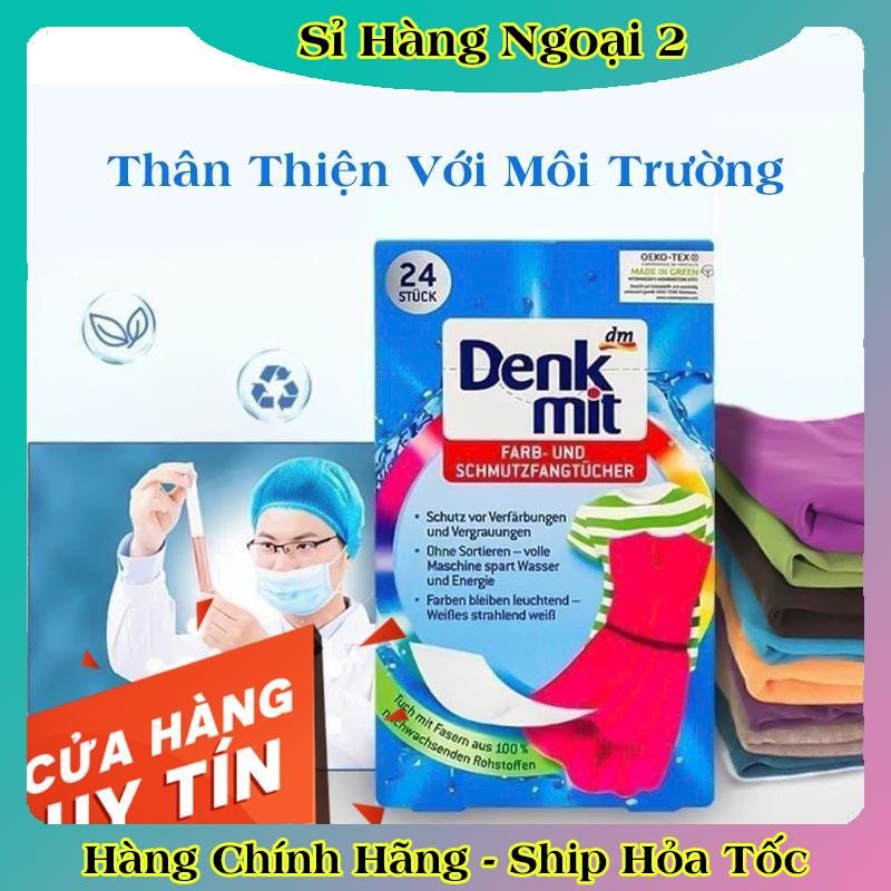 Bộ Giấy tẩy trắng, tẩy trắng cổ áo,giấy chống phai màu quần áo Denkmit và giấy nhuộm đen Heitmann Đức- Date mới Đủ Bill