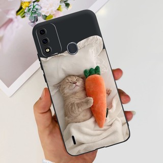 Dành Cho ITEL A48 Ốp Lưng Hoa Bướm Mềm Màu Đen Silicon Mỏng Điện Thoại Ốp Lưng Cho ITEL A48 2020 A 48 ITELA48 Vỏ