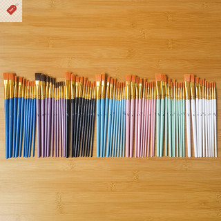 ALIK 10 Bộ Cọ Sơn Bộ Nylon Paing Bàn Chải Thanh Ngắn Dầu Acrylic Bàn Chải Màu Nước Bút Chất Lượng Cao Nghệ Thuật Tiếp Liệu VN