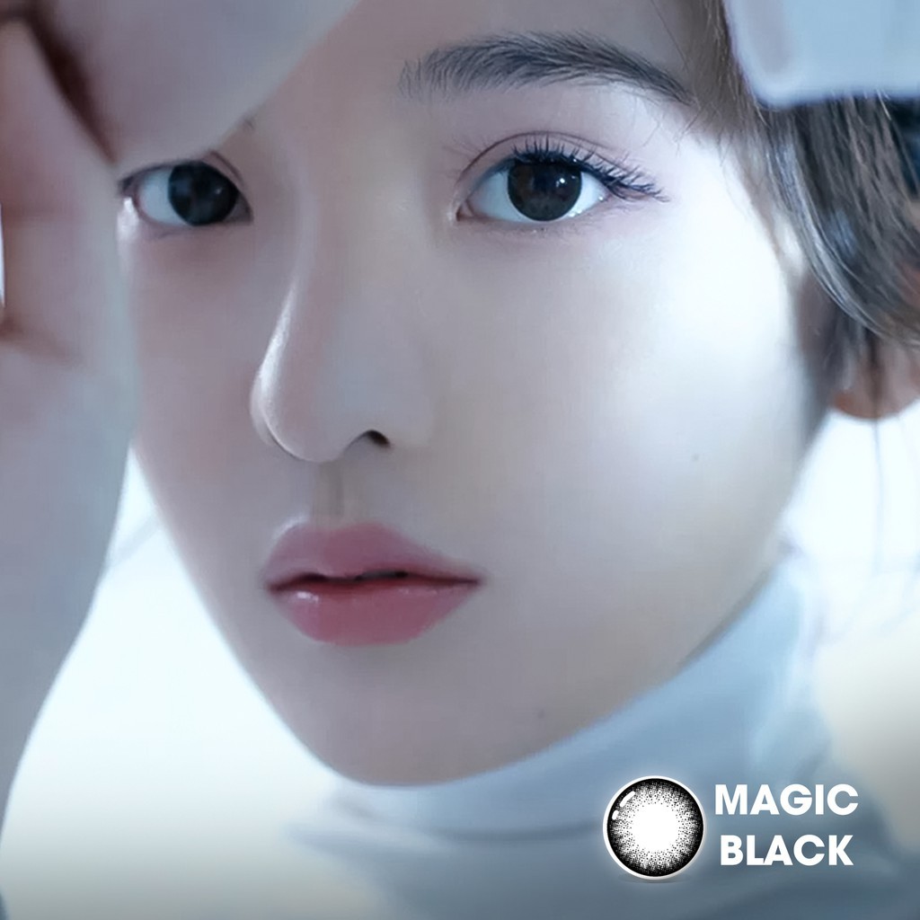 Lens cận màu đen tự nhiên Magic Black 💥HÀNG CAO CẤP💥 Kính Giãn tròng có độ cận 0-6 (có hỗ trợ cận lệch)