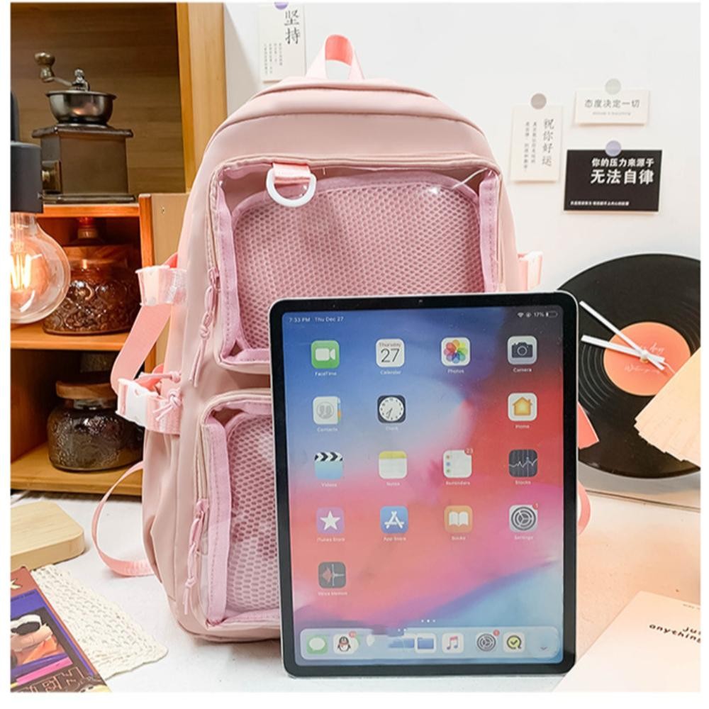 Túi đi học GUSTAVA, Ba lô dung tích lớn hai túi, Túi Kawaii JK dành cho sinh viên đại học