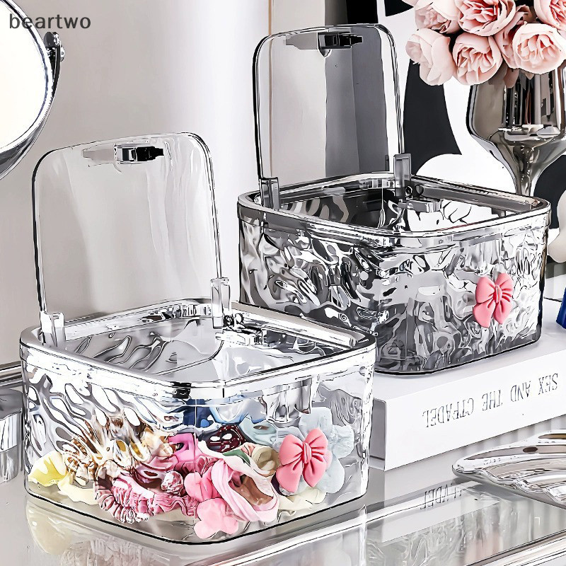 < Beartwo > Hộp đựng phụ kiện tóc Hộp đựng dây buộc tóc trong suốt cho nơ Cotton sắp xếp đẹp