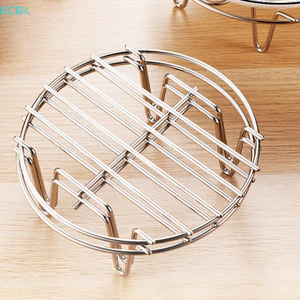 Giá hấp dụng cụ nấu nướng bằng thép không gỉ Giá đỡ nồi nướng Airfryer Grill Phụ kiện thực phẩm Giá hấp nhà bếp [BK]