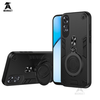 Dành Cho OPPO A60 Ốp điện thoại Kim Loại Giá Đỡ Nhẫn Đế Mềm TPU Edge Cứng PC Mặt Sau Chống Sốc Mỏng Vỏ