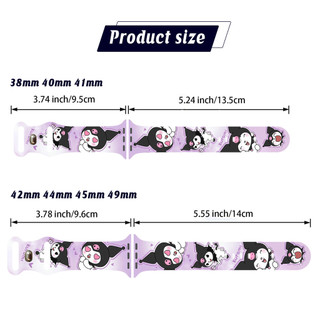 Dây đeo đồng hồ có khóa đôi mềm Dây đeo dây đeo hoạt hình Kuromi cho Apple Watch Ultra 2 / Ultra 49mm S9 S8 7 SE 6 5 4 3 2 SE2 (49mm 45mm 44mm 41mm 40mm 42mm 38mm)