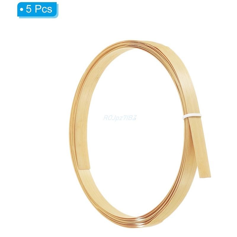 Dải tre để dệt 7 / 16Inchx 10 Ft, 5 gói Khăn lau phẳng mỏng Mây mía Reed để làm giỏ Đồ thủ công DIY, Màu be, Dễ sử dụng Tay nghề tinh xảo bền bỉ