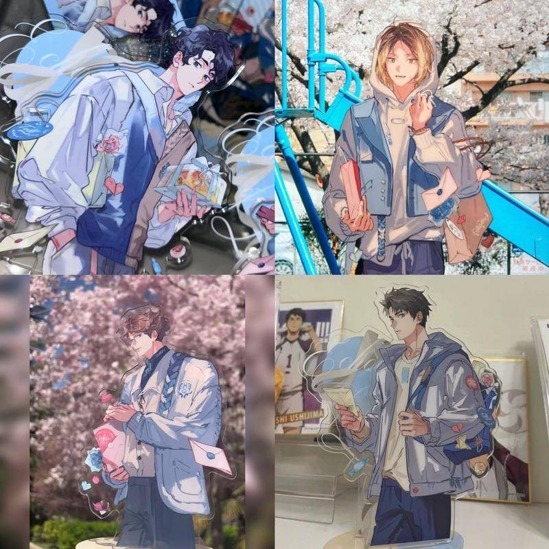 Haikyuu!! Standee Acrylic Chất Lượng Cao - 10cm Ushijima, Kenma, Sakusa, và Oikawa - Quà Tặng Trang Trí Bàn Làm Việc Anime