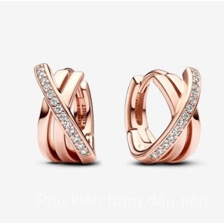 Tại chỗ goods2024 mới panjia chéo Pave Hoop Bông tai