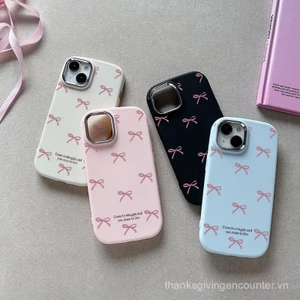 Ốp lưng hình nơ màu hồng hoạt hình toàn màn hình cho Oppo F9 F11 Pro Vỏ mềm mạ kim loại f1pn