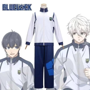 Bluelock Zip Up Áo khoác nam dáng rộng vừa vặn dài tay Cosplay Đồ thể thao Bộ đồ thể thao Đồng phục đi học Áo nỉ