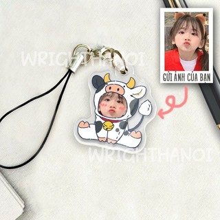 Móc đeo điện thoại, móc khóa acrylic in theo yêu cầu ghép mặt linh thú cute cặp đôi, mẹ và bé quà tặng ý nghĩa đáng yêu