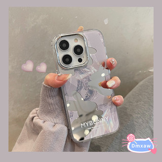 Ốp Lưng Thỏ Gương Tím Cho OPPO A60 4G A3 Pro 5G A3X Reno 12 11 Pro Reno 12F 11F A16K A16E A78 A58 2023 A18 A38 4G Vỏ Điện Thoại Dễ Thương Mạ Khung Ống Kính Vỏ Mềm Chống Rơi