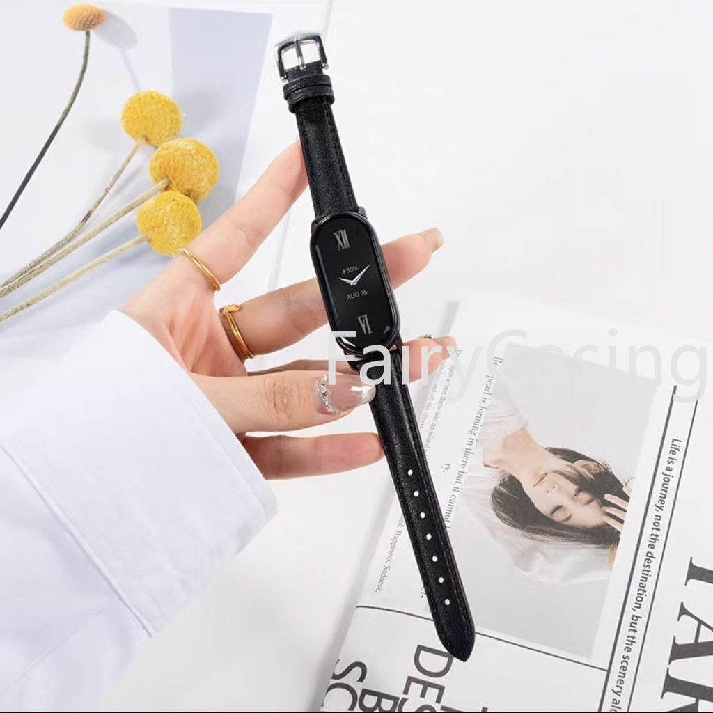 Dây Da Mới Cho Xiaomi Mi Band 10 9 8 NFC Vòng Tay Thay Thế Dây Đeo Tay Miband 7 6 5 4 3 Correa Dây Đeo Cổ Tay