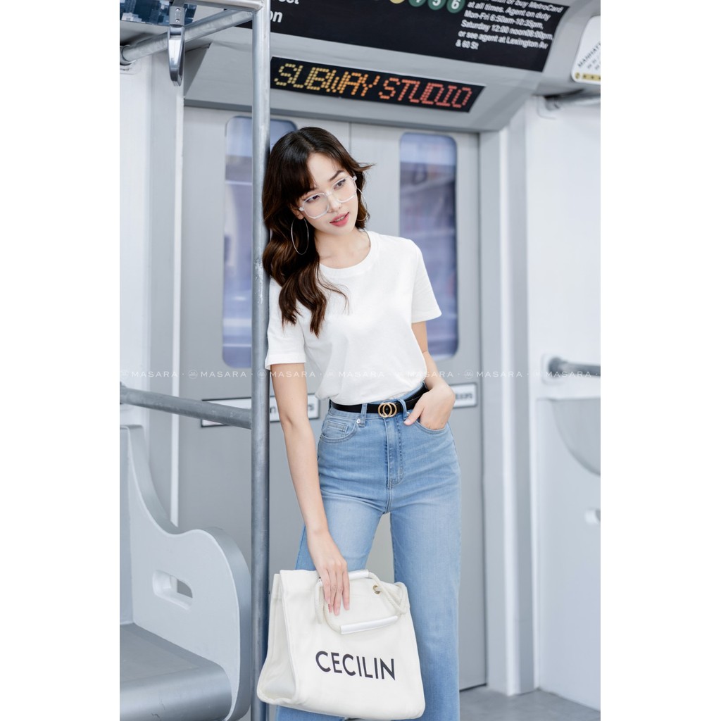 ÁO THUN CỔ TRÒN TRẮNG GẠO FORM VỪA PHONG CÁCH BASIC