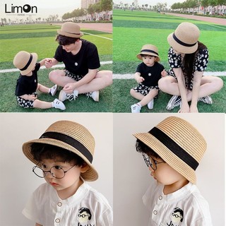 Mùa Hè Bé Trai Mũ Rơm Cho Bé Mũ Chống Nắng Trẻ Em Xô Mũ Vành Lớn Cha Mẹ-Con Mũ Đi Biển Thời Trang