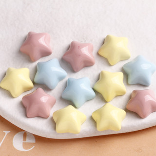 Bông tai nhựa ngôi sao năm cánh sáng bóng dễ thương 16mm Macaron, đồ trang sức DIY, Bán Buôn nữ