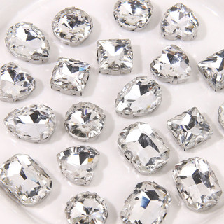 Mùa hè Băng mặt cắt hình giọt nước hình vuông trái tim đào phụ kiện Rhinestone Giày lỗ tự làm giày hoa phụ kiện khóa giày bán buôn
