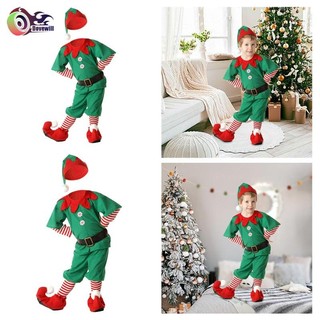 Trẻ em Giáng sinh Yêu tinh Trang phục hóa trang Elf cho trẻ em Bộ đồ ông già Noel Người trợ giúp cho lễ hội biểu diễn sân khấu