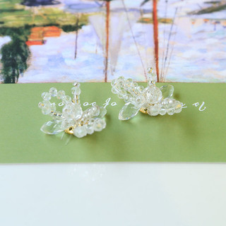 Siêu Cổ Tích làm bằng tay dệt hạt thủy tinh hoa pha lê diy hoa tai đẹp Phụ kiện tóc Phụ Kiện Đầu nguyên liệu bán buôn