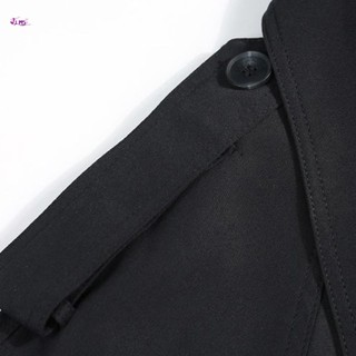 Kaki Loose Classic Trench Coat Chiều dài vừa phải Áo khoác ngoài