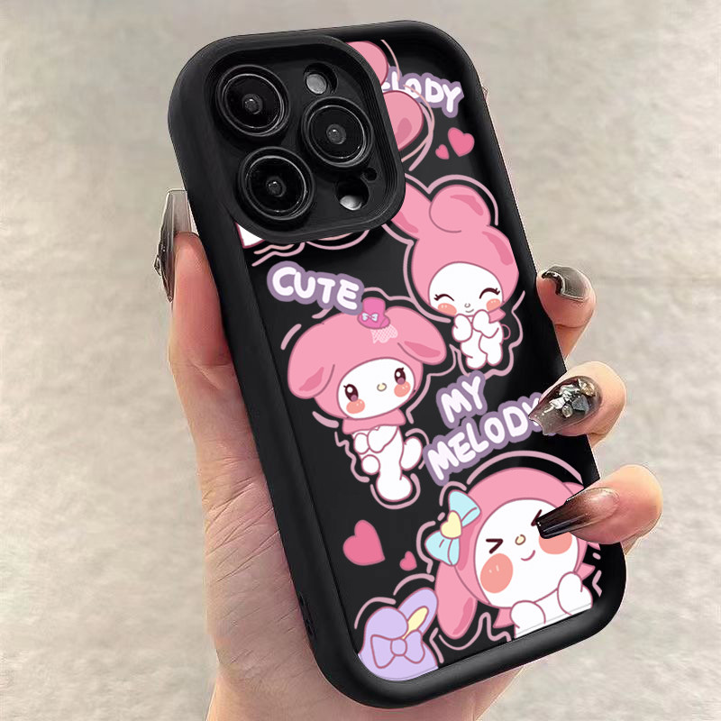 Dành Cho Realme C65 C63 C71 C67 Note 60 50 C53 C55 C35 C51 C15 5i C21Y C11 C25 C25Y C20 5S C20A C17 C33 C30 9i 8 8i 6i 5 7i C31 C21 Hoạt Hình Dễ Thương Giai Điệu Kuromi Silicon Mềm Mờ Bao da
