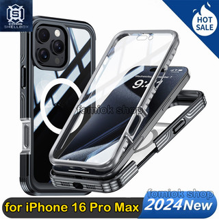 [Shellbox] Dành cho iPhone 16 Pro Max Plus Vỏ Magneitic tích hợp bảo vệ màn hình 360° Vỏ bảo vệ toàn thân hạng nặng Nhẹ mỏng chống sốc trong suốt