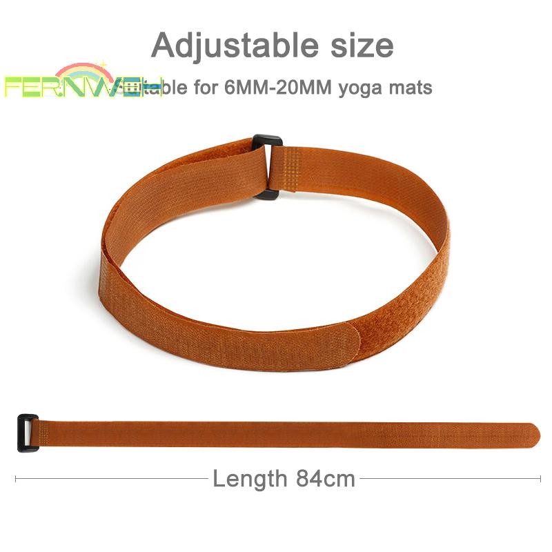 [Fernweh] Dây đeo thảm tập Yoga có thể điều chỉnh có dây buộc, Dây lưu trữ phụ kiện tập thể dục chống trượt, Vòng móc cà vạt Bungee co giãn [MỚI]