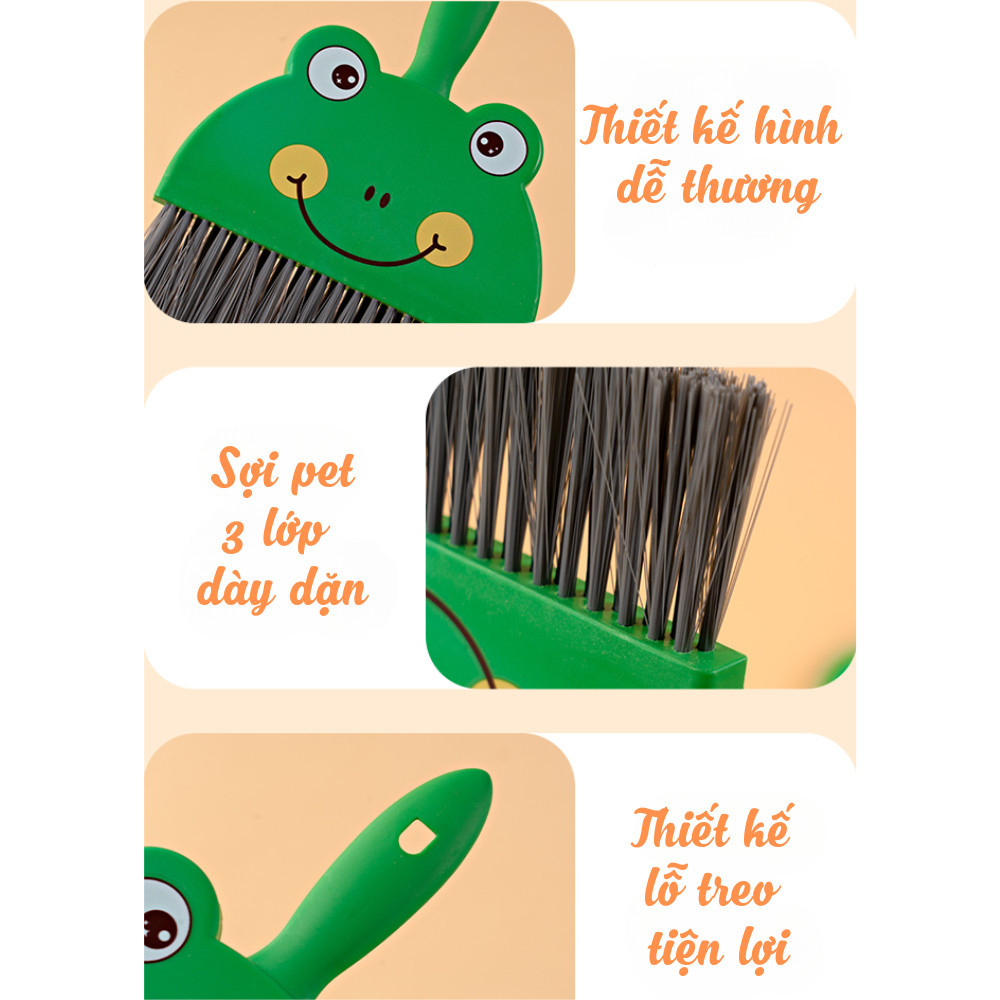 Bộ Chổi Quét Bụi Bàn Làm Việc, Vệ Sinh Ban Thờ, Xẻng Dọn Rác Thú Cưng Thiết Kế Nhỏ Gọn Tiện Lợi Dinohome