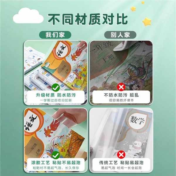 🔥 an toàn và thân thiện với môi trường 🔥 Bìa sách nhựa Bao bì sách giáo khoa Bìa sách có hàng sẵn không thấm nước ❊Deli Bìa Sách Bìa Sách Bìa Sách Bìa Giấy Tự Dính Trong Suốt Bìa Sách Mờ Cho Học Sinh Tiểu Học Và Trung Học Sách Lớp Một Sách Giấy Trọn Bộ