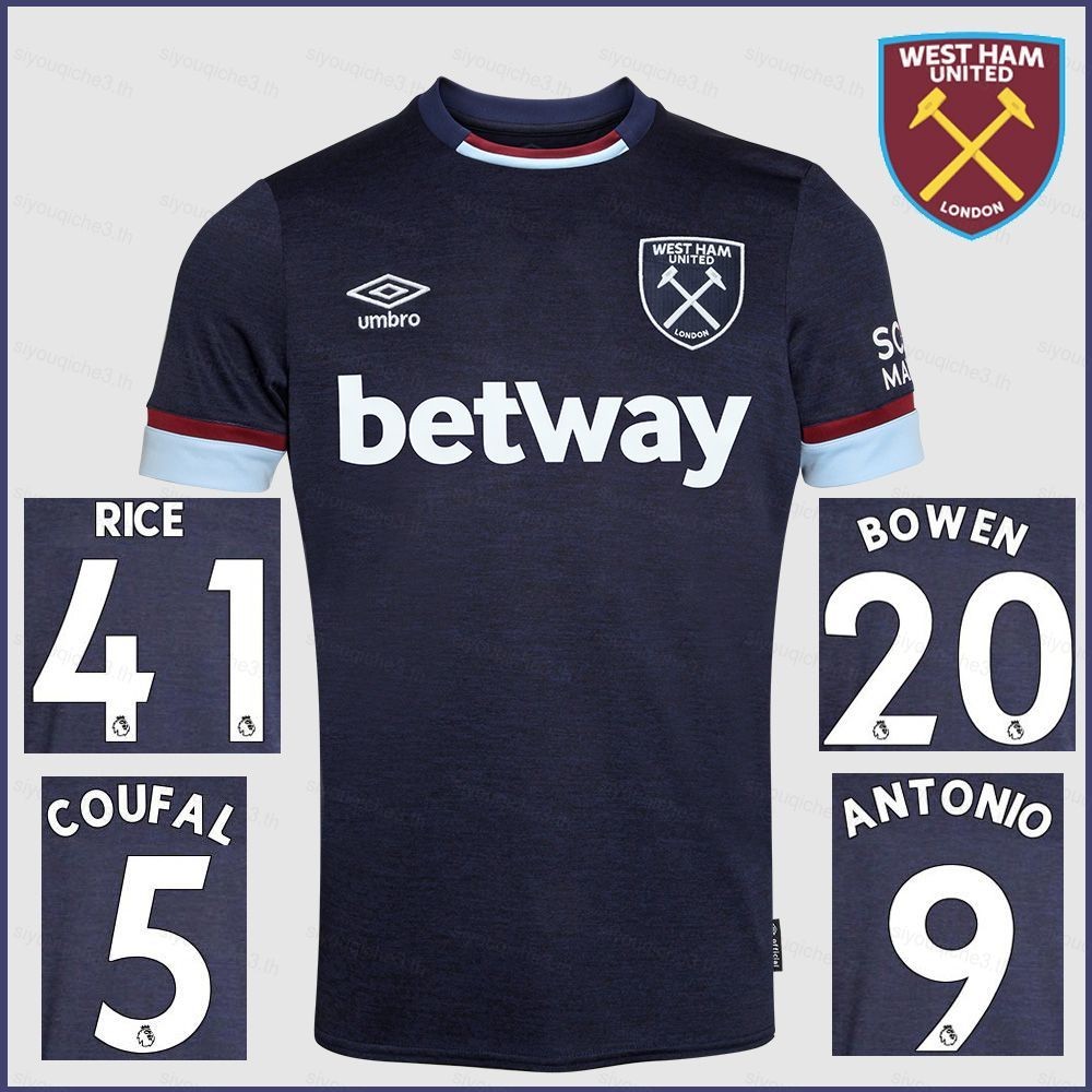 SY3 2021-2022 West Ham United Sân Khách Áo Bóng Đá Antonio Rice Coufal Bowen