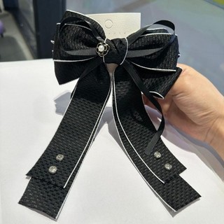 Kẹp tóc nơ lớn hai lớp ruy băng vintage, phụ kiện tóc nữ đẹp cho mùa xuân