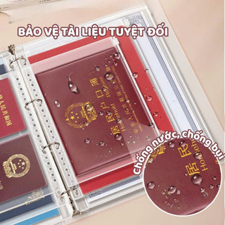 Bìa Sổ Còng Đựng Tài Liệu A4 A5 A6 Kèm Túi Zip Chống Nước Giúp Lưu Trữ Hồ Sơ Giấy Tờ Quan Trọng