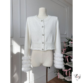 Áo cardigan dệt kim dáng ôm, thoáng mát, thời trang mùa đông mới dành cho nữ, trang phục Tết hợp xu, áo len ấm áp tay dài.