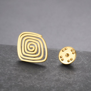 Trâm cài thép không gỉ mạ vàng 18K xoắn ốc, bền màu cho phụ kiện Skyrim